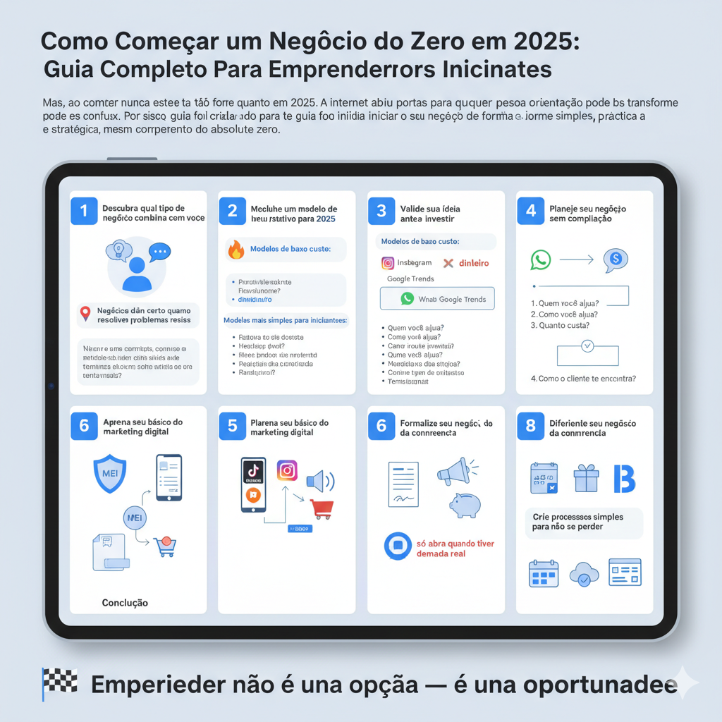 No momento, você está visualizando Como Começar um Negócio do Zero em 2025: Guia Completo Para Empreendedores Iniciantes